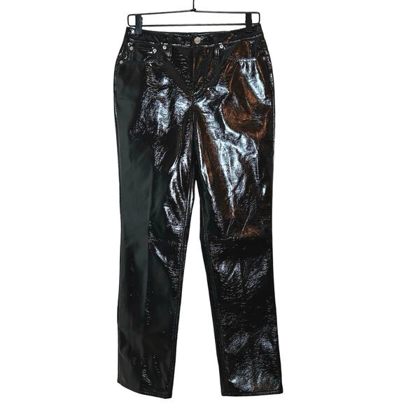 NWT J Crew Classic Straight Faux Leather Pants Black Size 26 - Picture 2 of 8